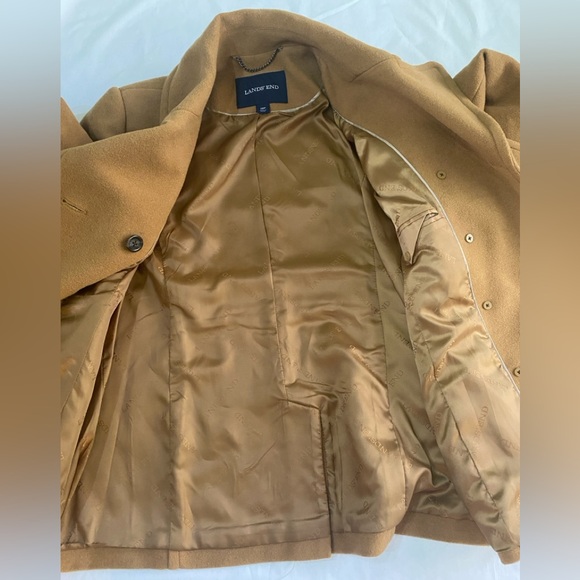 LANDS’ END Camel Wool Blend Classy Preppy Short Peacoat SZ 10P - Picture 6 of 8